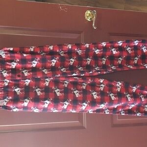 Open Trails Buffalo check fleece pants with moose Size XS men's